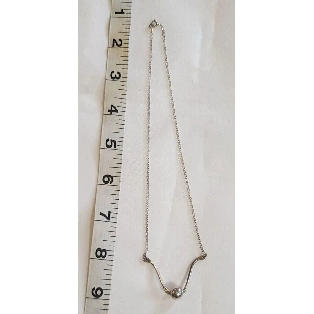 Vintage 925 Sterling Silver Floating Ball Necklace 18